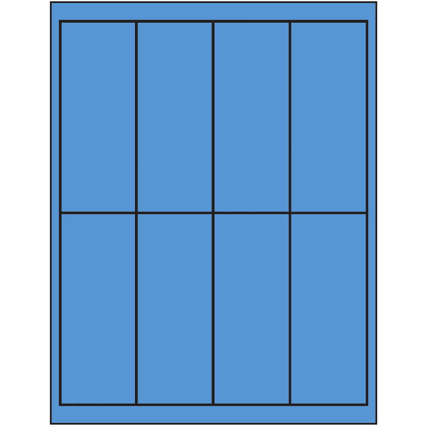 2" x 5" Fluorescent Blue Rectangular Sheet Labels