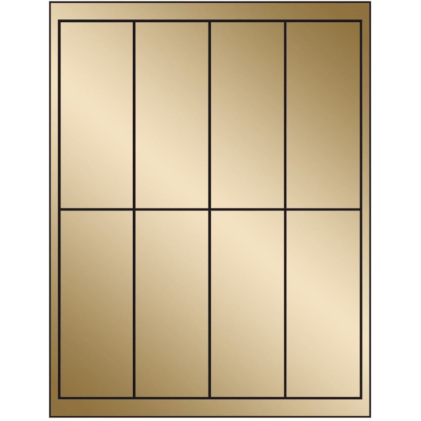 2" x 5" Gold Foil Rectangular Sheet Labels