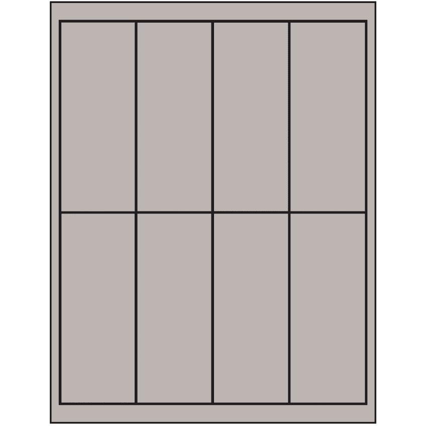 2" x 5" Gray Rectangular Sheet Labels