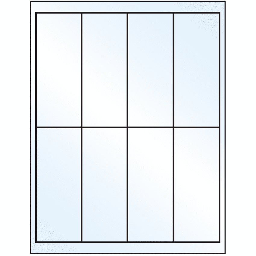 2" x 5" White Mid Gloss Rectangular Sheet Labels