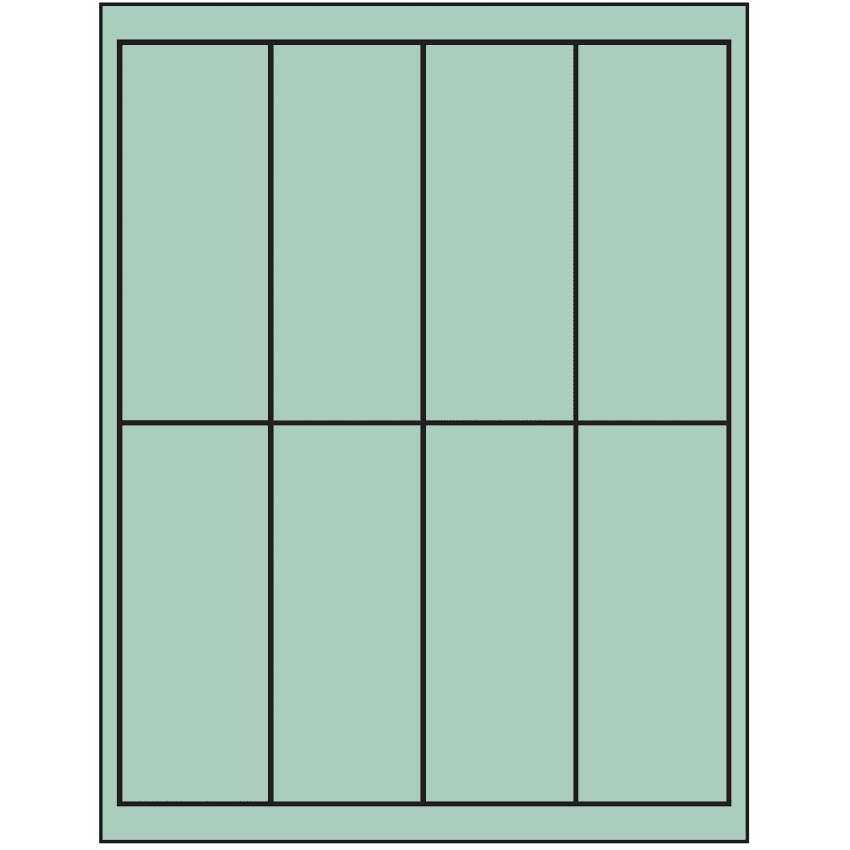 2" x 5" Pastel Green Rectangular Sheet Labels