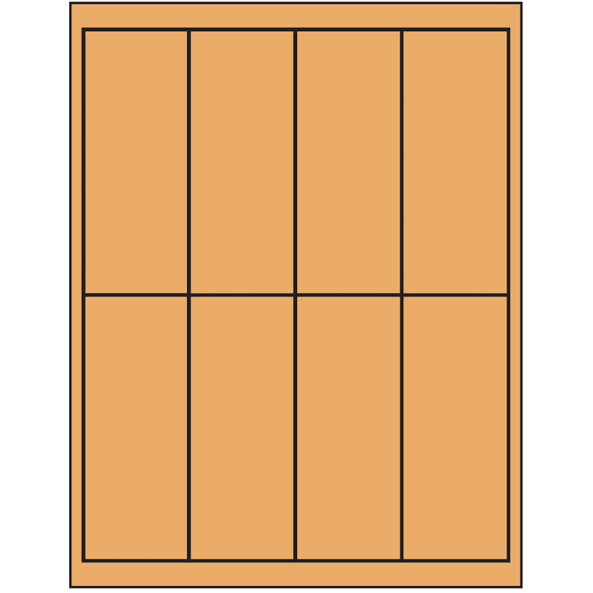 2" x 5" Pastel Orange Rectangular Sheet Labels