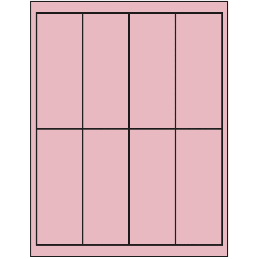 2" x 5" Pastel Pink Rectangular Sheet Labels