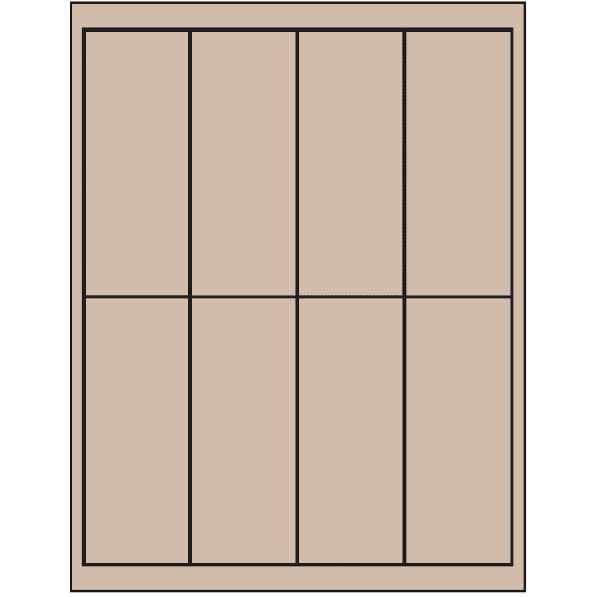 2" x 5" Pastel Tan Rectangular Sheet Labels