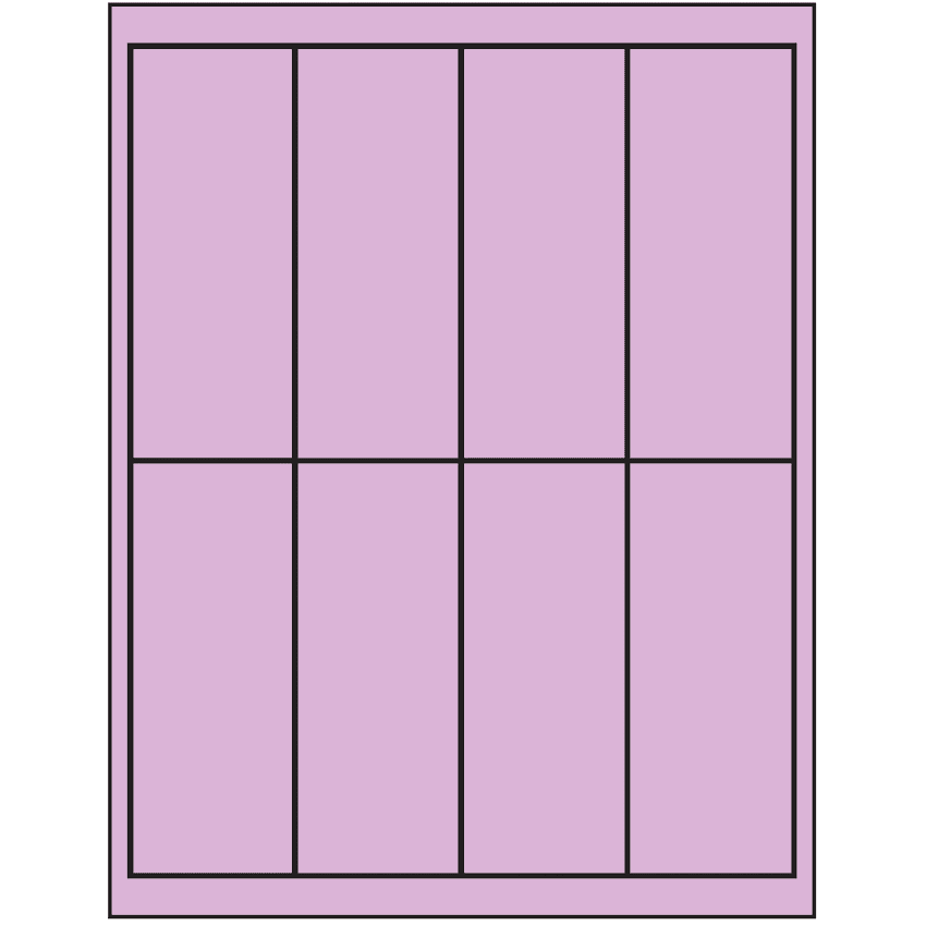 2" x 5" Pastel Purple Rectangular Sheet Labels