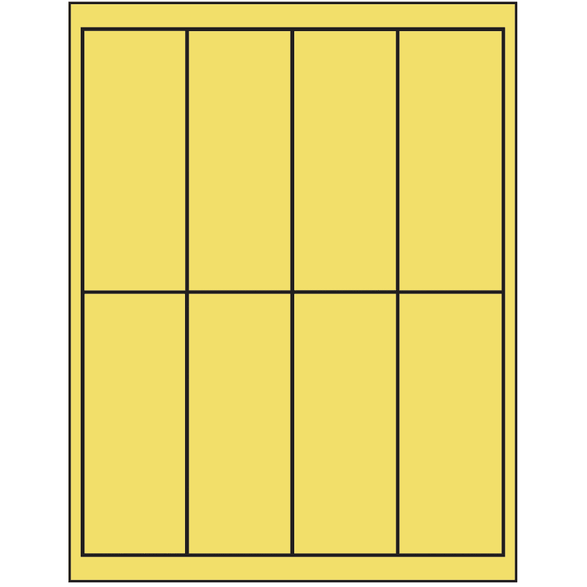 2" x 5" Pastel Yellow Rectangular Sheet Labels