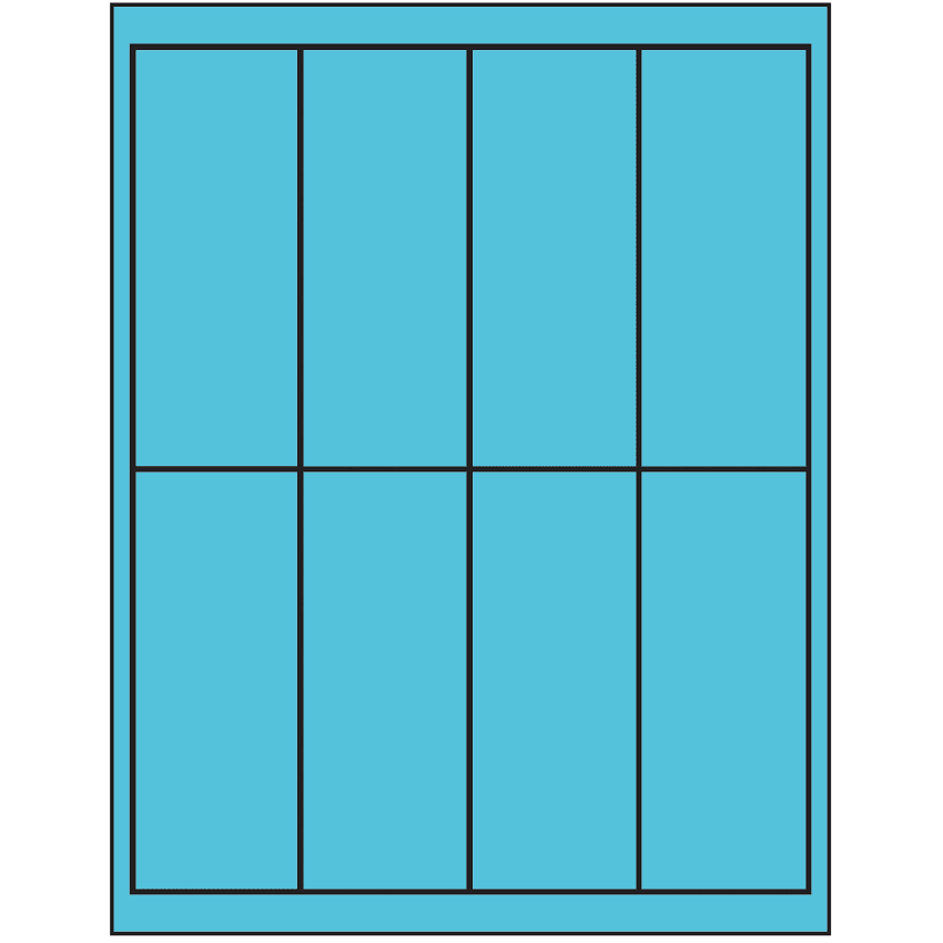 2" x 5" Turquoise Rectangular Sheet Labels