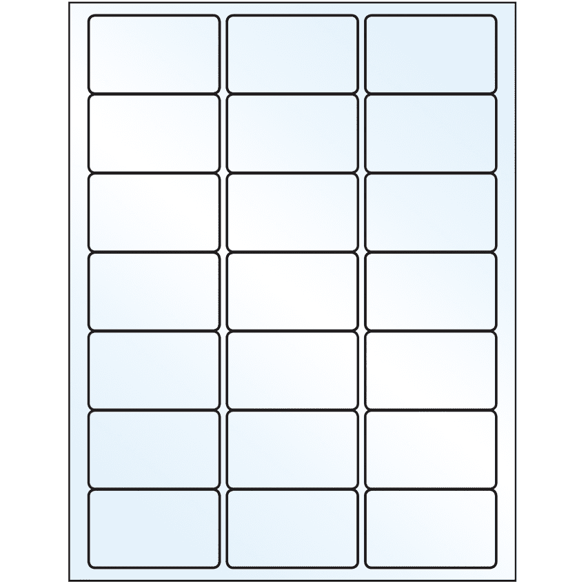 2.5" x 1.5" Crystal Clear Rectangular Sheet Labels
