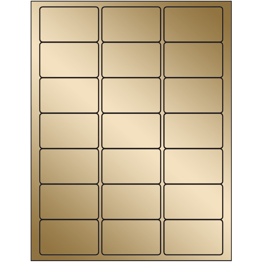 2.5" x 1.5" Gold Foil Rectangular Sheet Labels