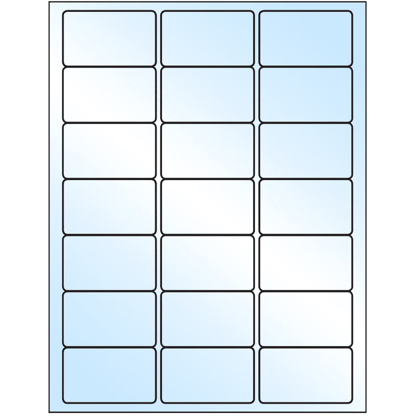 2.5" x 1.5" White Premium High Gloss Rectangular Sheet Labels