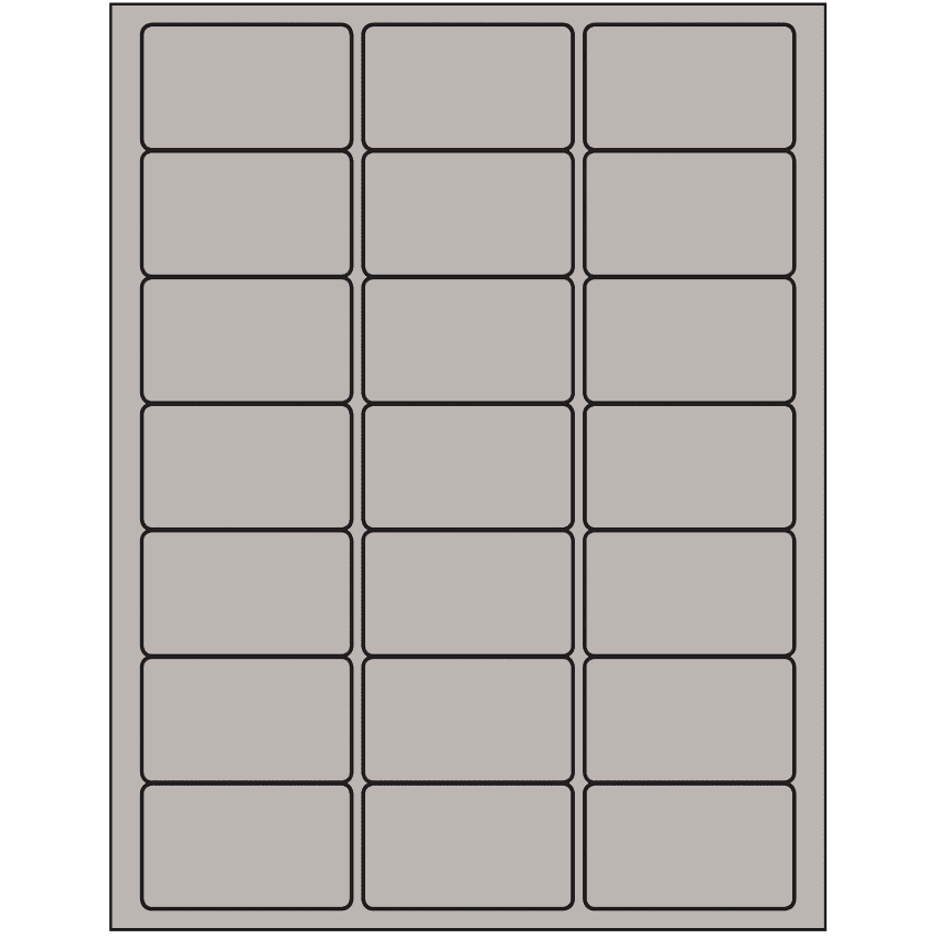 2.5" x 1.5" Gray Rectangular Sheet Labels