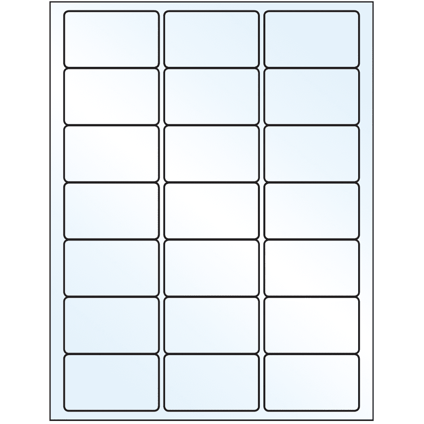 2.5" x 1.5" White Mid Gloss Rectangular Sheet Labels