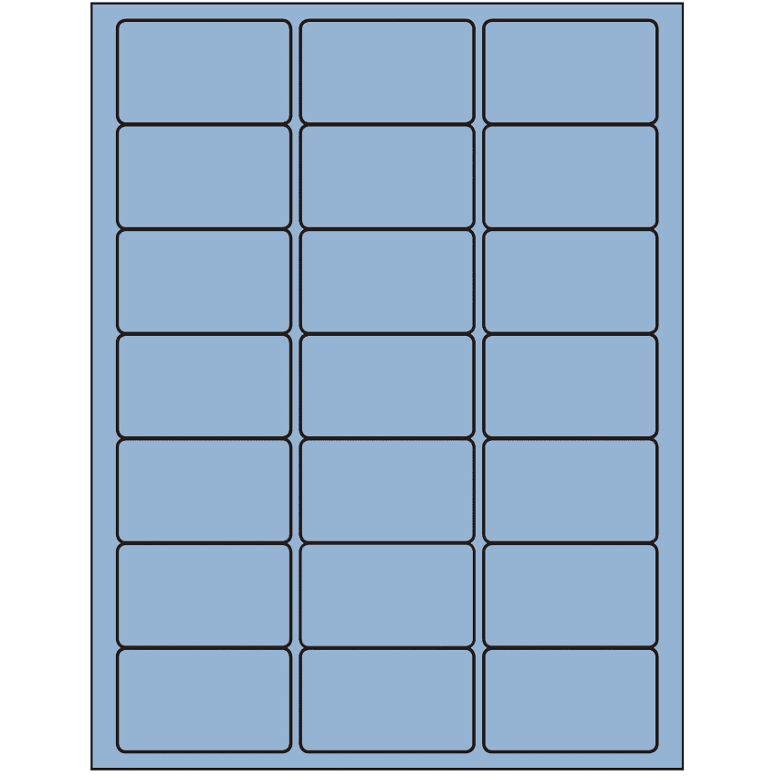 2.5" x 1.5" Pastel Blue Rectangular Sheet Labels