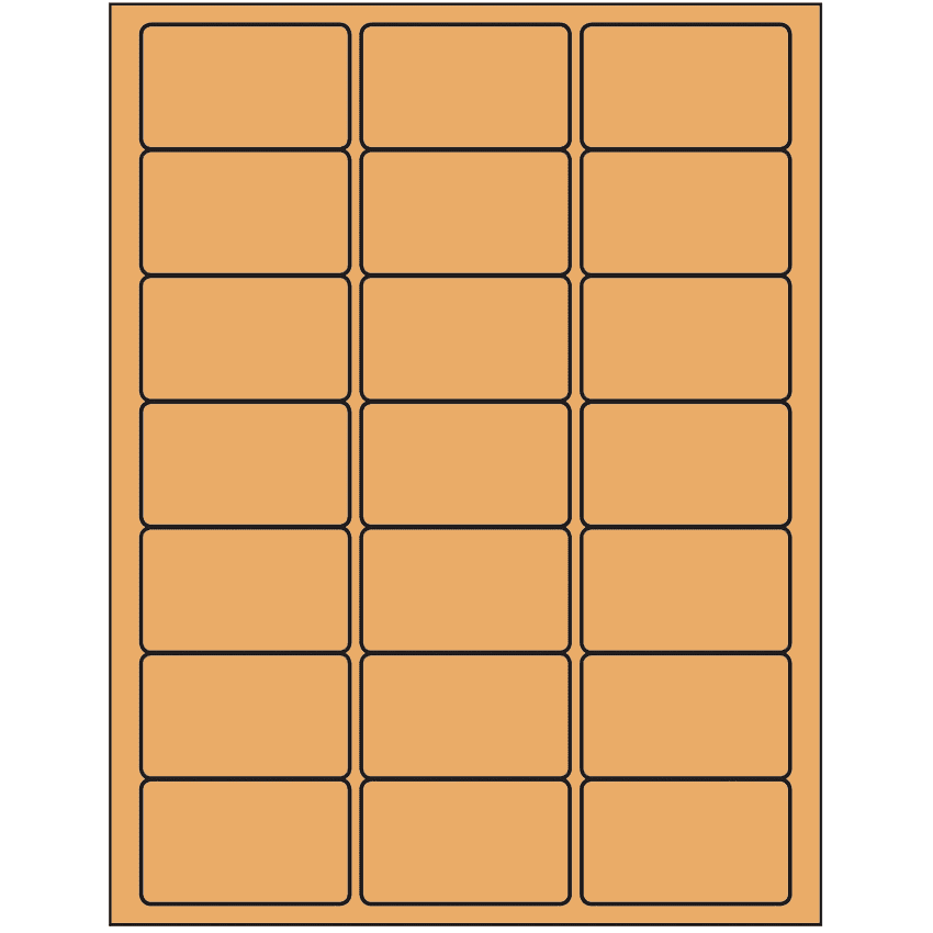 2.5" x 1.5" Pastel Orange Rectangular Sheet Labels