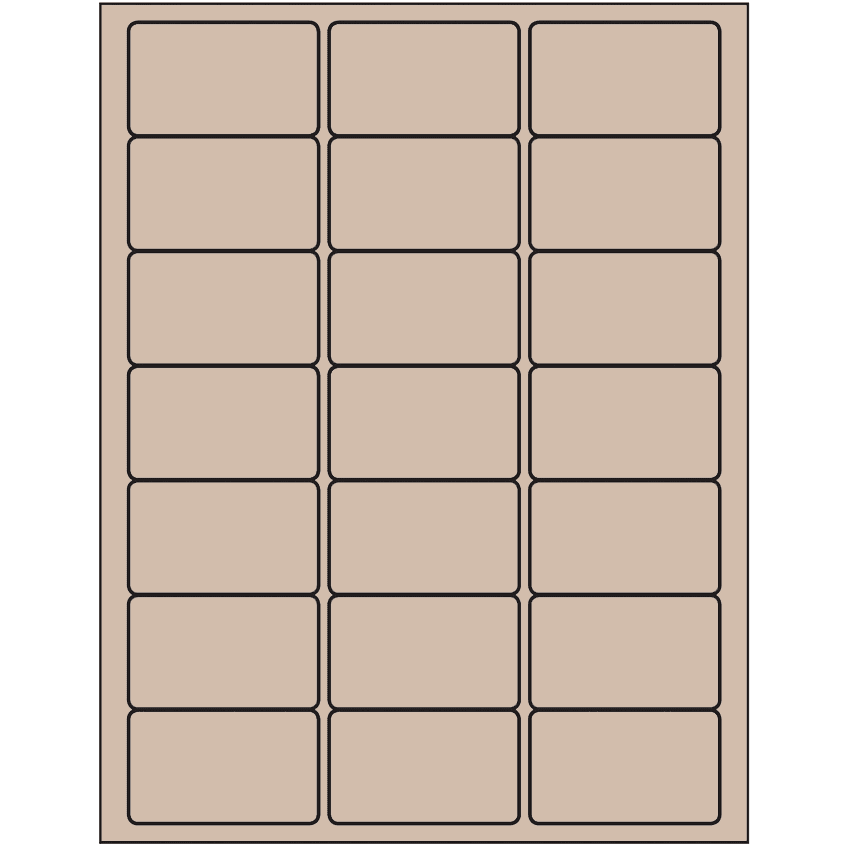 2.5" x 1.5" Pastel Tan Rectangular Sheet Labels