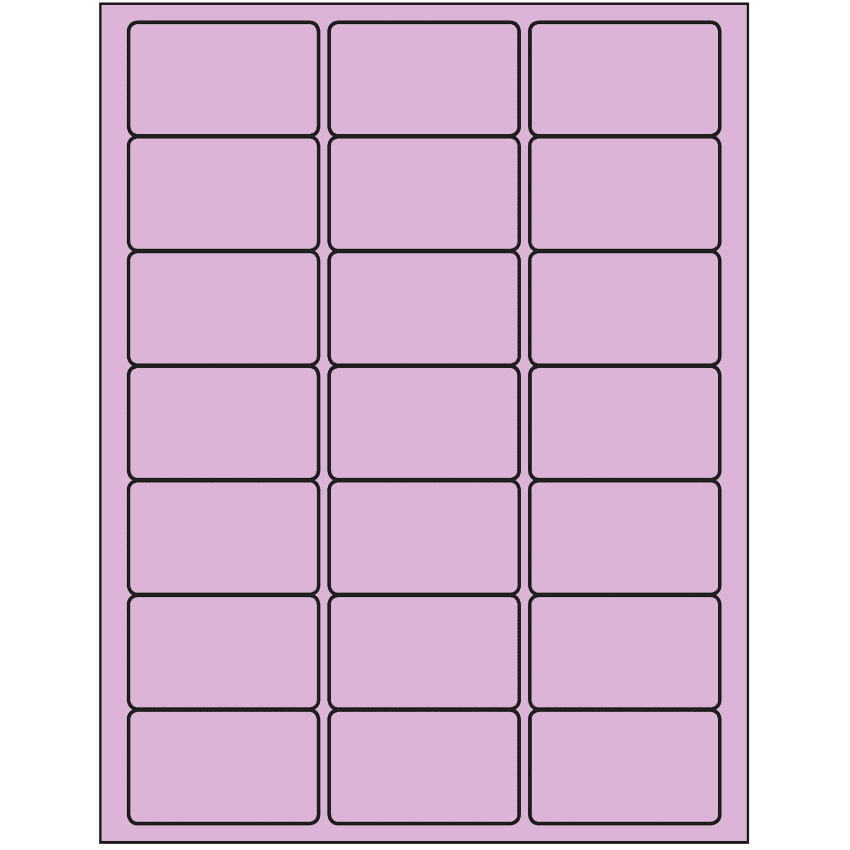 2.5" x 1.5" Pastel Purple Rectangular Sheet Labels