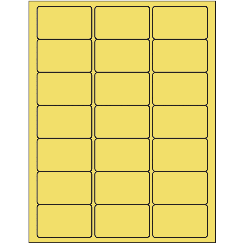 2.5" x 1.5" Pastel Yellow Rectangular Sheet Labels