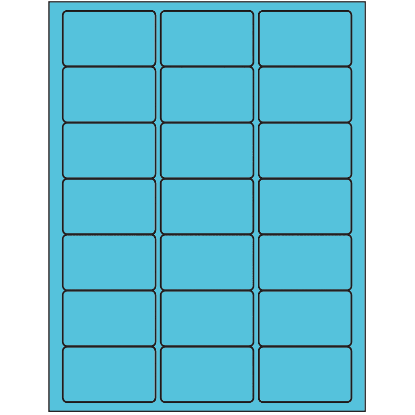2.5" x 1.5" Turquoise Rectangular Sheet Labels