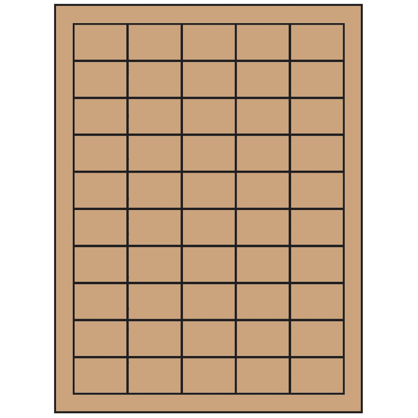 1.5" x 1" Brown Kraft Rectangular Sheet Labels