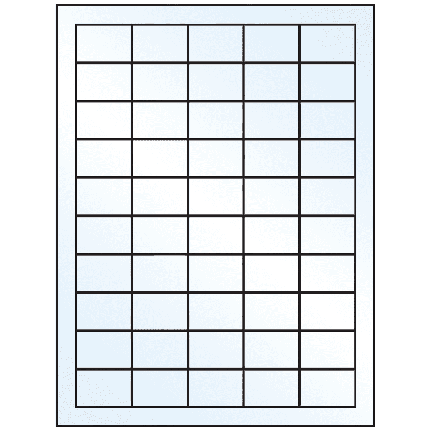 1.5" x 1" Crystal Clear Rectangular Sheet Labels