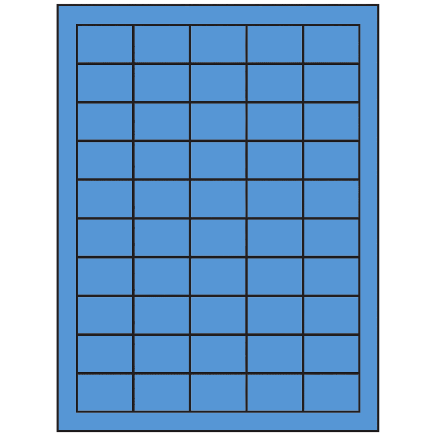 1.5" x 1" Fluorescent Blue Rectangular Sheet Labels