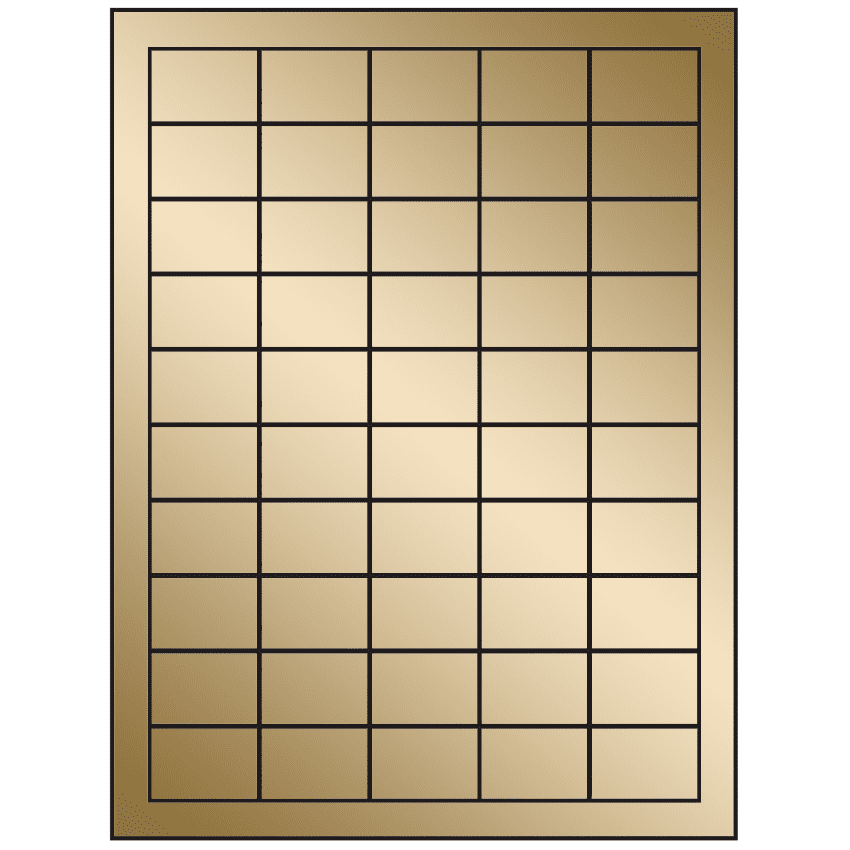 1.5" x 1" Gold Foil Rectangular Sheet Labels