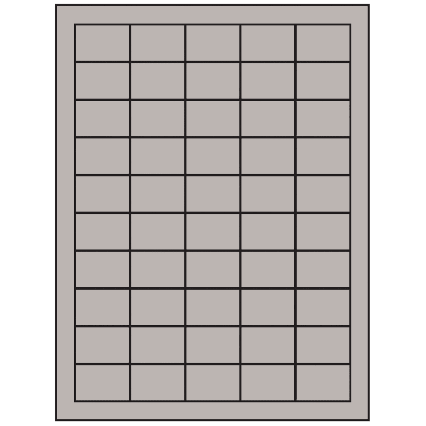 1.5" x 1" Gray Rectangular Sheet Labels