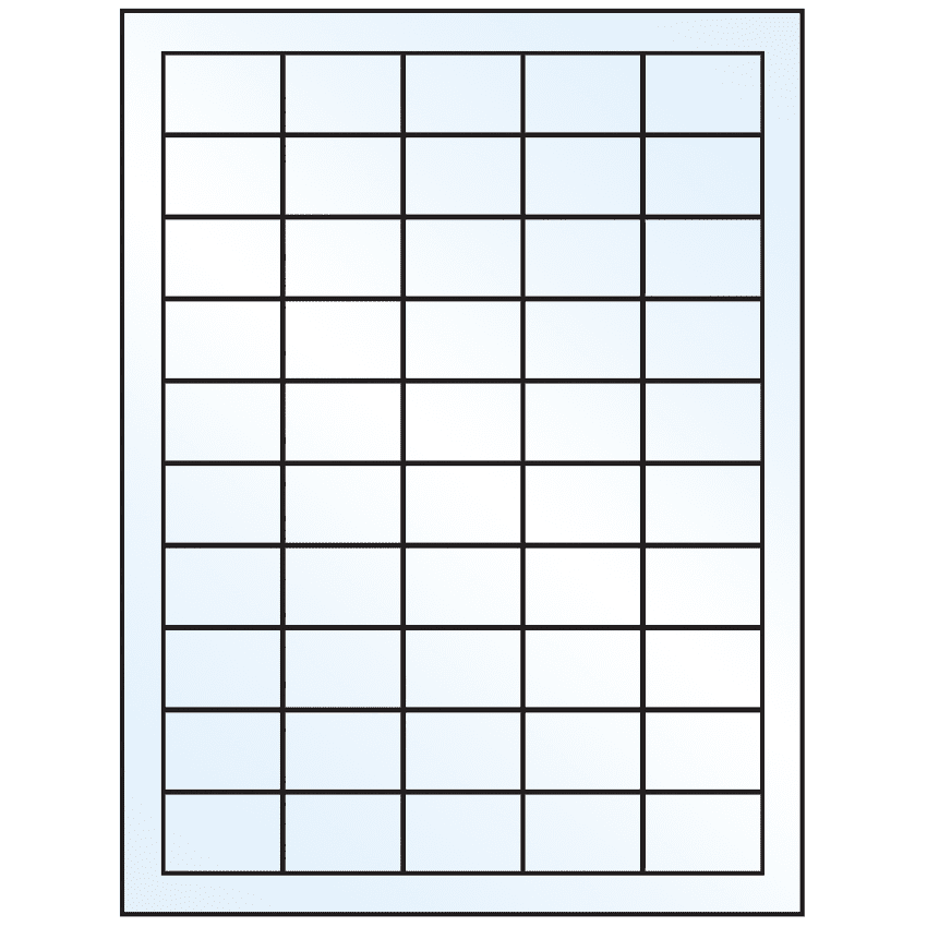 1.5" x 1" White Mid Gloss Rectangular Sheet Labels