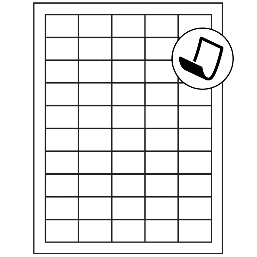 1.5" x 1" Blockout Rectangular Sheet Labels