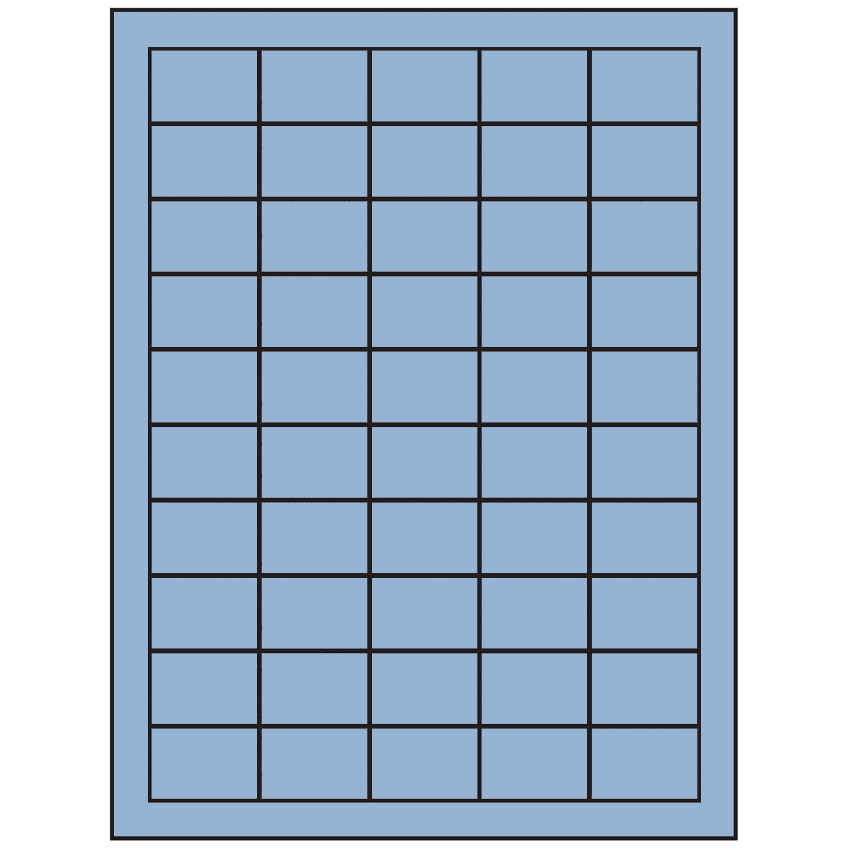 1.5" x 1" Pastel Blue Rectangular Sheet Labels