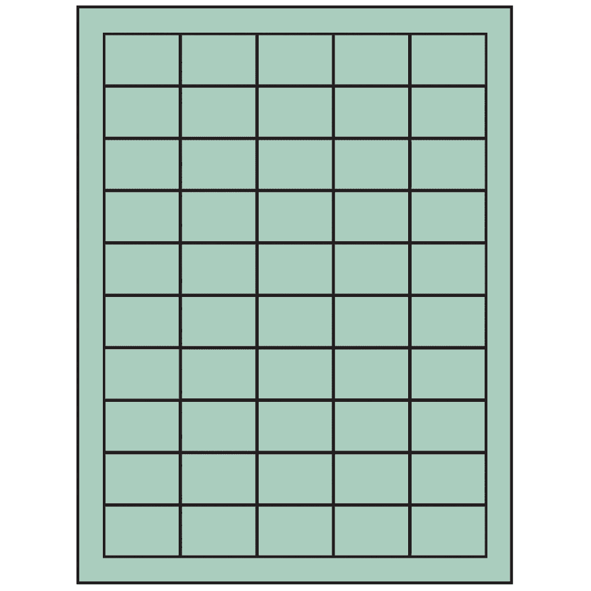 1.5" x 1" Pastel Green Rectangular Sheet Labels