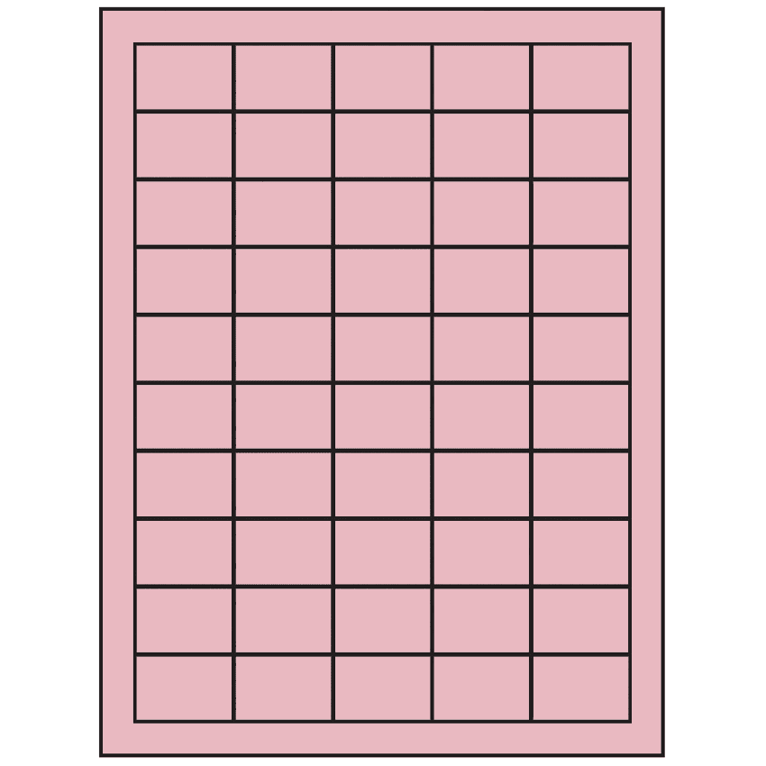 1.5" x 1" Pastel Pink Rectangular Sheet Labels