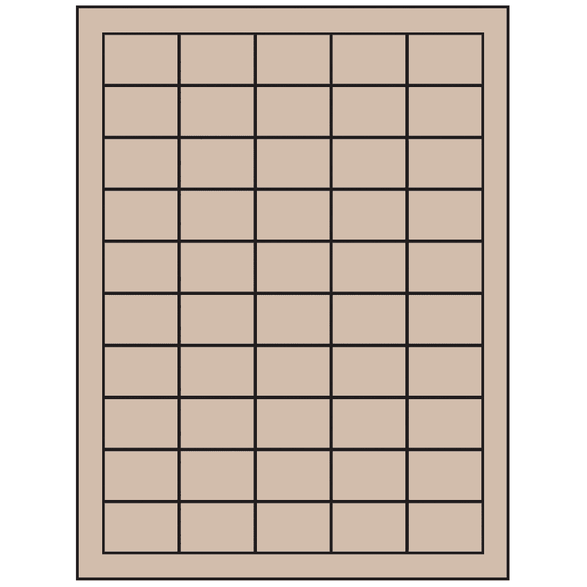 1.5" x 1" Pastel Tan Rectangular Sheet Labels