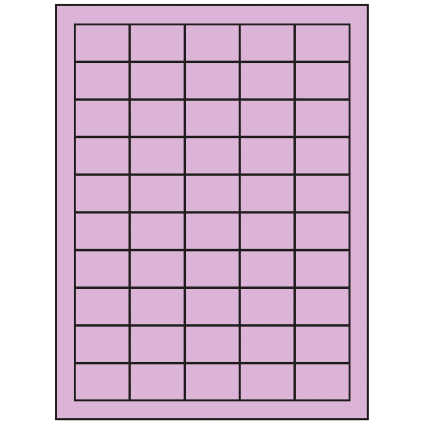 1.5" x 1" Pastel Purple Rectangular Sheet Labels