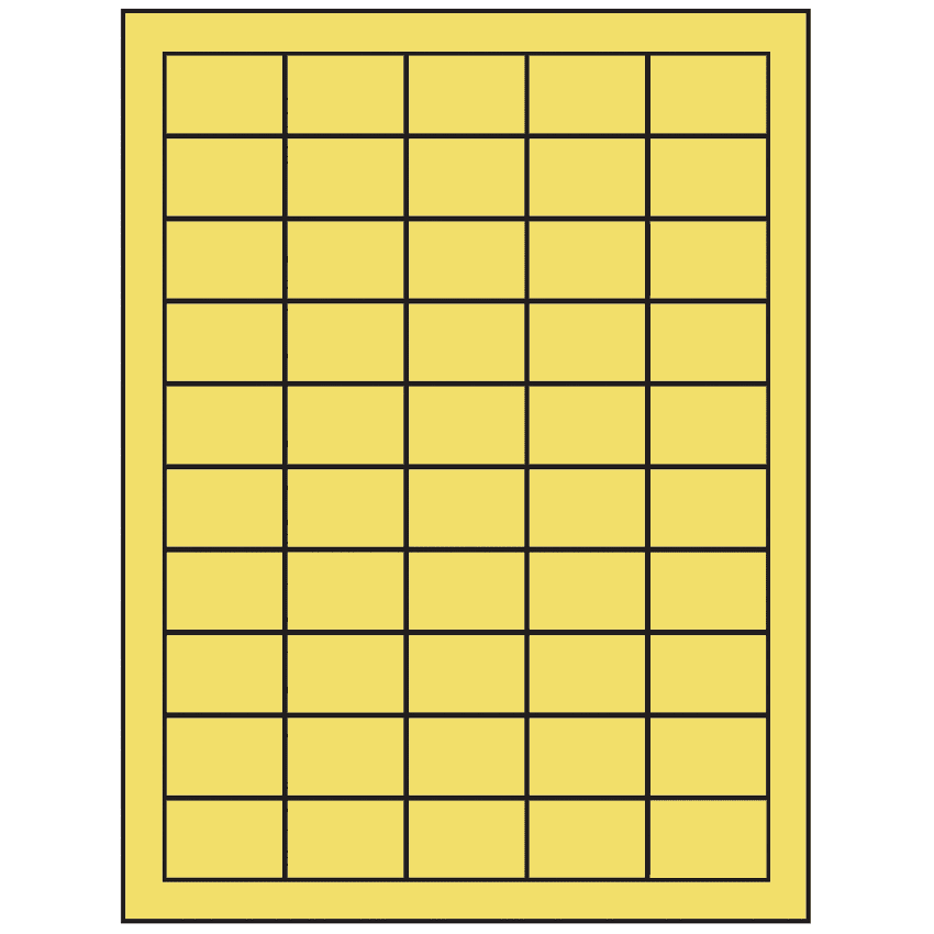 1.5" x 1" Pastel Yellow Rectangular Sheet Labels
