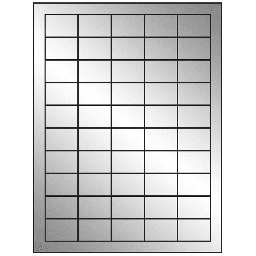1.5" x 1" Silver Foil Rectangular Sheet Labels