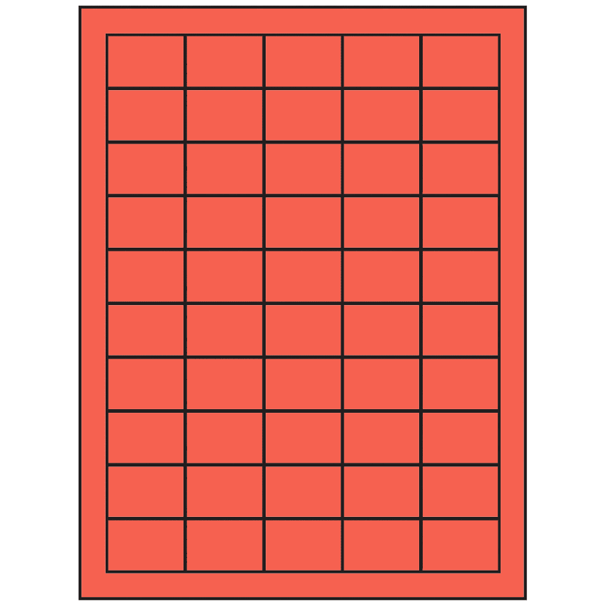 1.5" x 1" Red Rectangular Sheet Labels