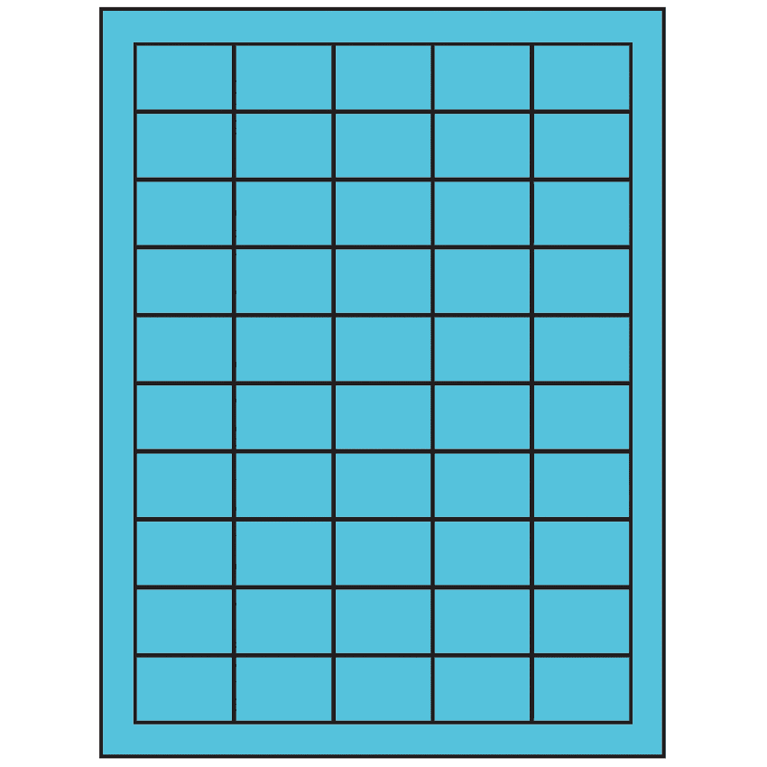 1.5" x 1" Turquoise Rectangular Sheet Labels