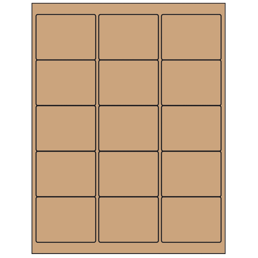 2.625" x 2" Brown Kraft Rectangular Sheet Labels