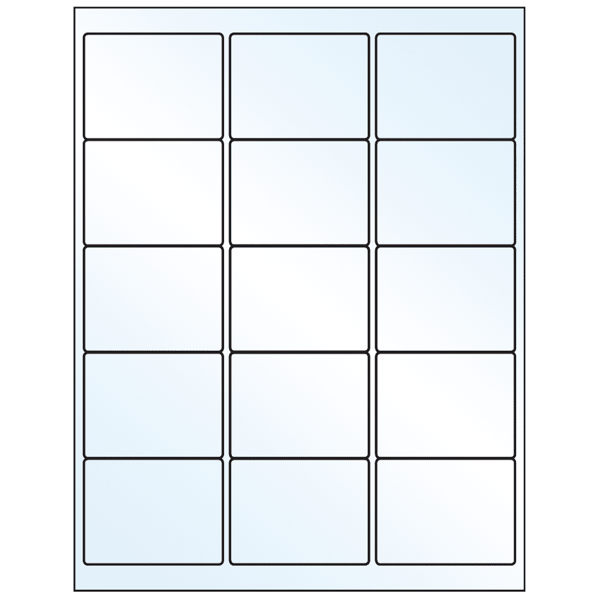 2.625" x 2" Crystal Clear Rectangular Sheet Labels