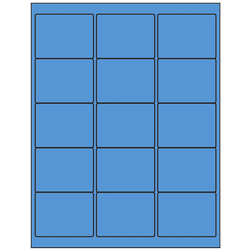 2.625" x 2" Fluorescent Blue Rectangular Sheet Labels