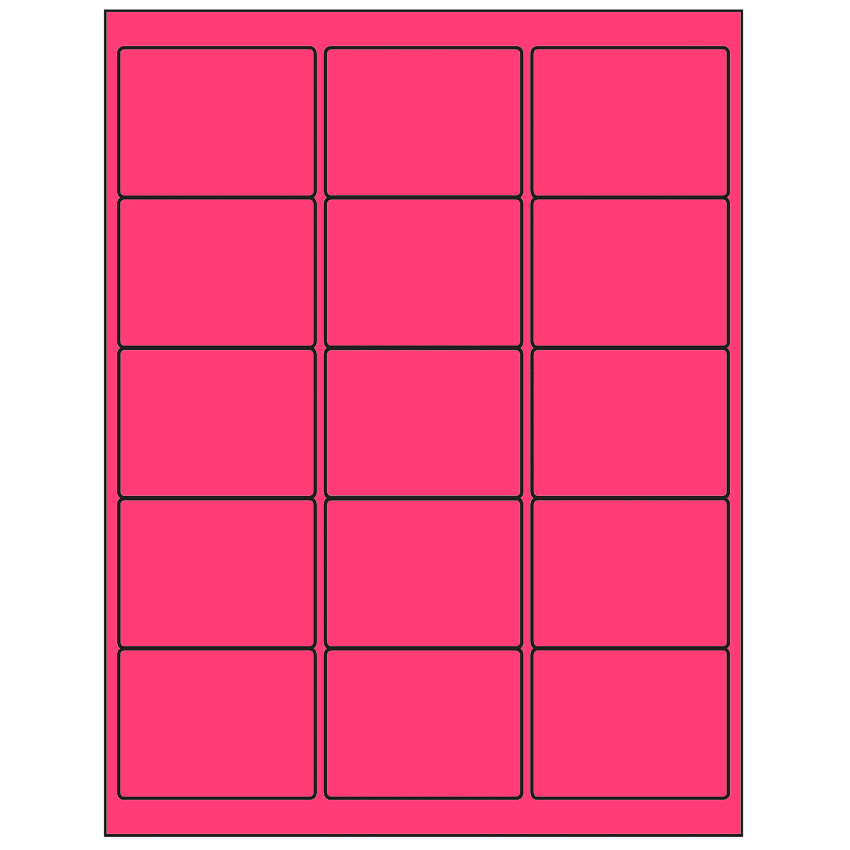 2.625" x 2" Fluorescent Pink Rectangular Sheet Labels