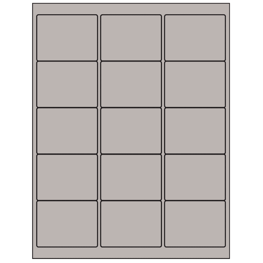 2.625" x 2" Gray Rectangular Sheet Labels