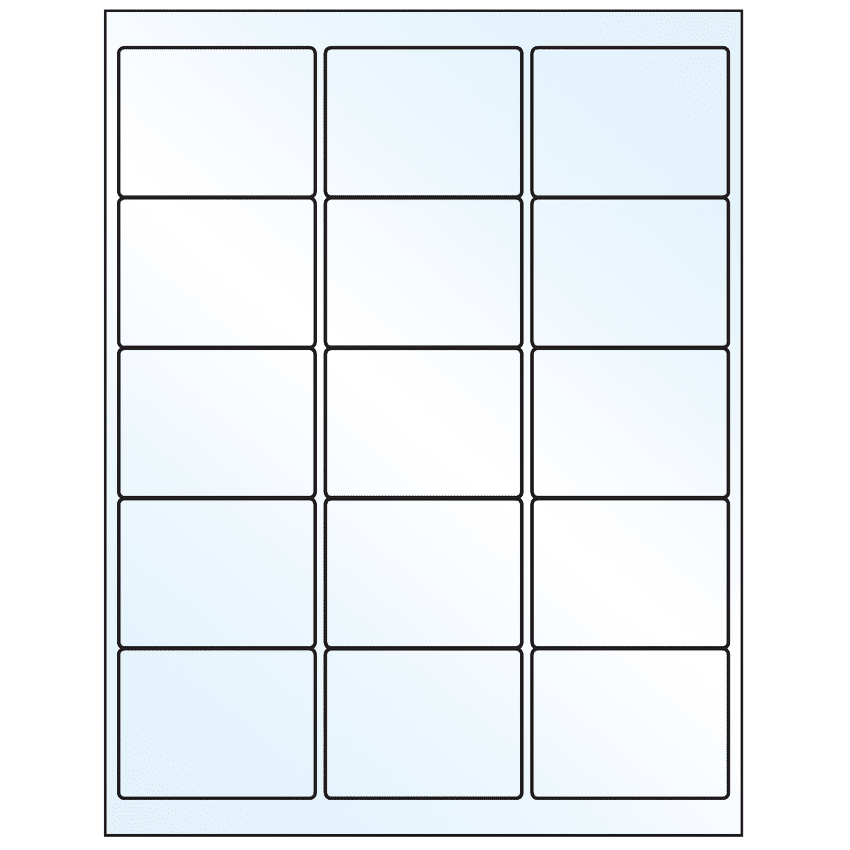 2.625" x 2" White Mid Gloss Rectangular Sheet Labels