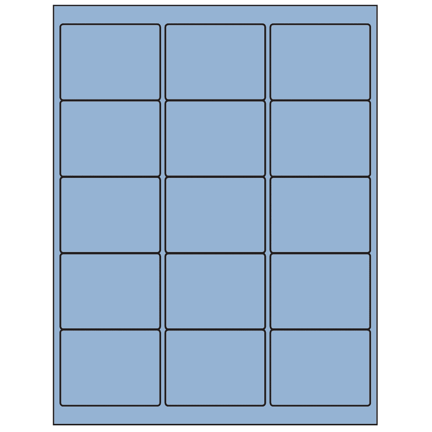 2.625" x 2" Pastel Blue Rectangular Sheet Labels