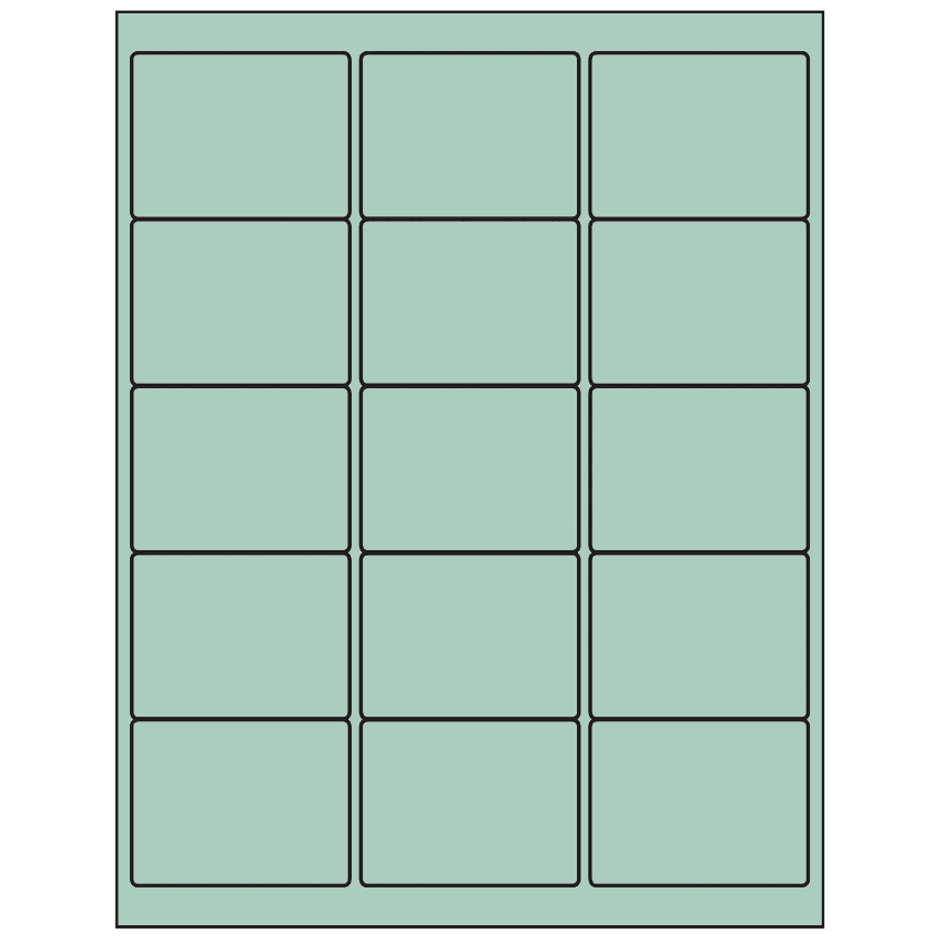 2.625" x 2" Pastel Green Rectangular Sheet Labels