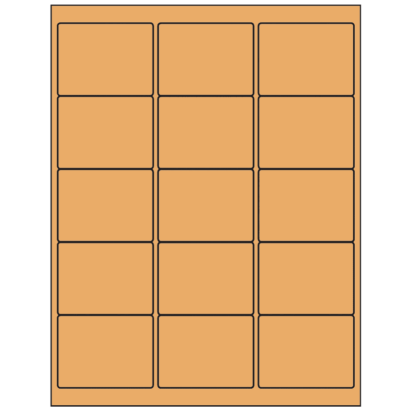 2.625" x 2" Pastel Orange Rectangular Sheet Labels