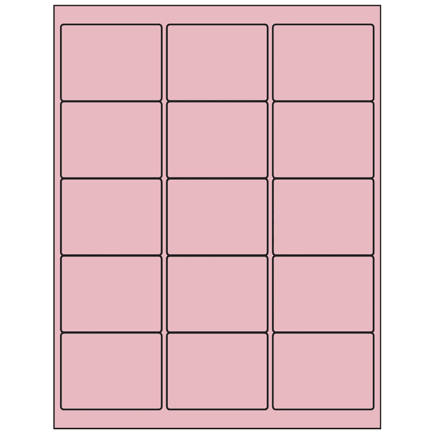 2.625" x 2" Pastel Pink Rectangular Sheet Labels