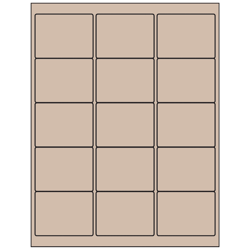 2.625" x 2" Pastel Tan Rectangular Sheet Labels