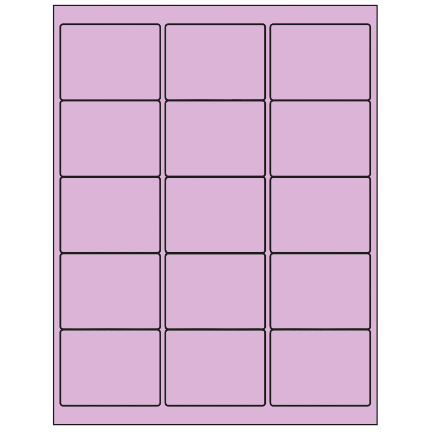 2.625" x 2" Pastel Purple Rectangular Sheet Labels